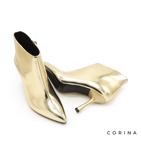 Botines Dorados de Mujer con Tacón Alto y fino Corina