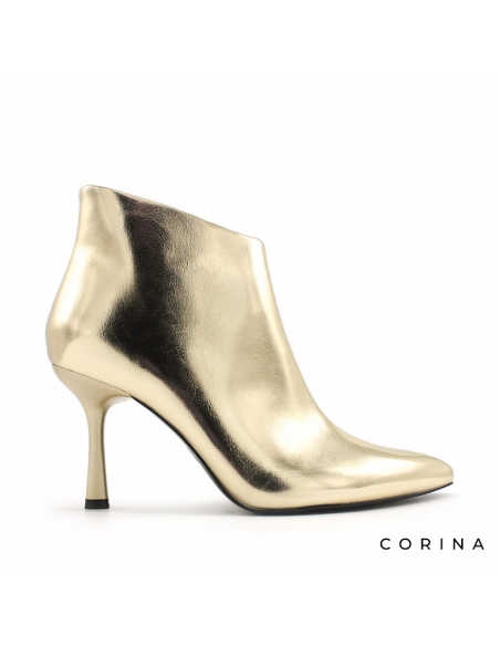 botines dorados tacon fino