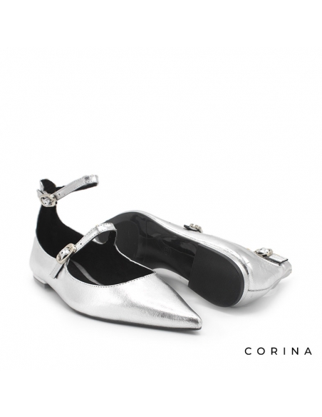 zapatos vestir planos plata