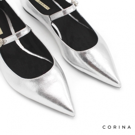 Zapatos Plateados Planos Corina M4584 Mary Jane