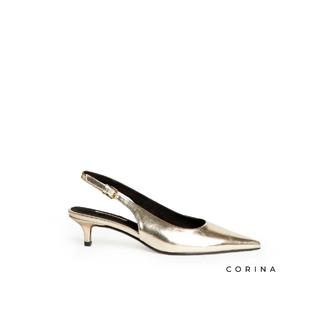 Zapatos oro Tacón Bajo Corina M4690 Sofisticación y Estilo
