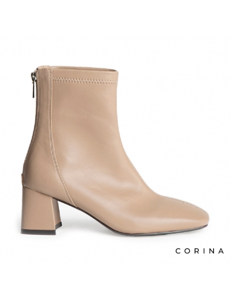 Botines taupe de piel sintética