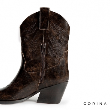 Botines marrones Western Mujer