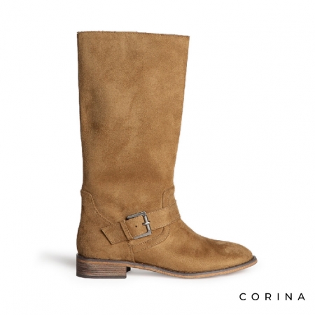 Botas de efecto serraje camel