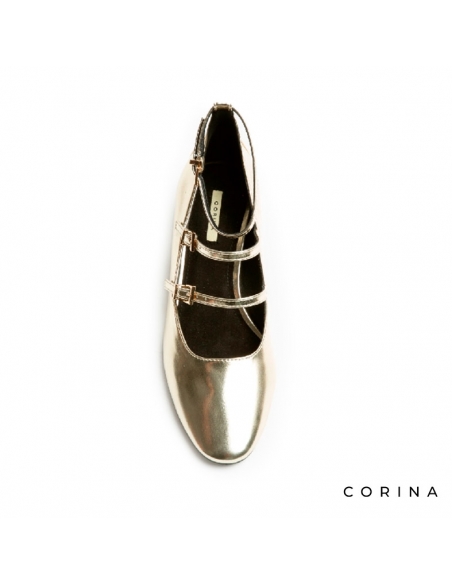 zapato dorado mary jane