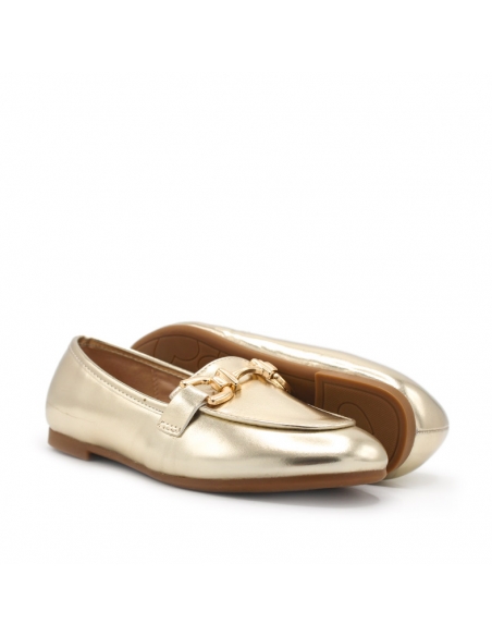 mocasines niña dorados