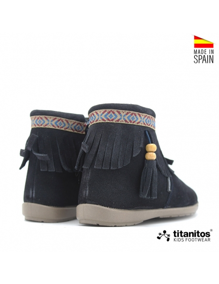 Botines niña serraje marino