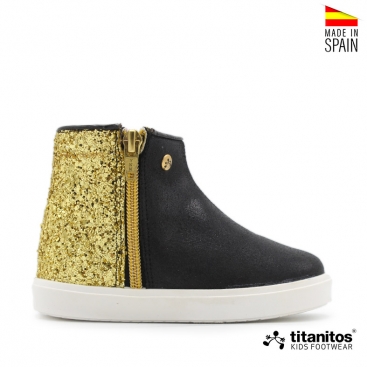 Botas glitter oro niña