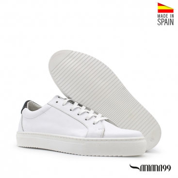 zapatilla blanca hombre piel