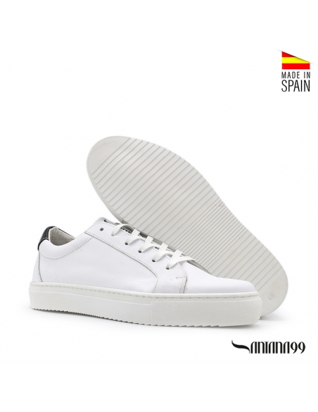 zapatilla blanca hombre piel