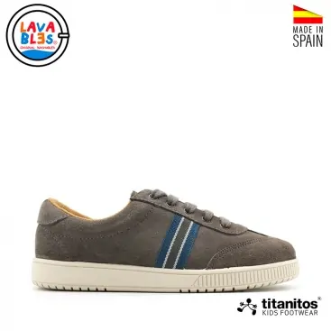 Zapatillas gris serraje niño lavables