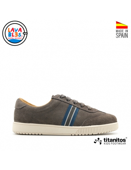 Zapatillas gris serraje niño lavables