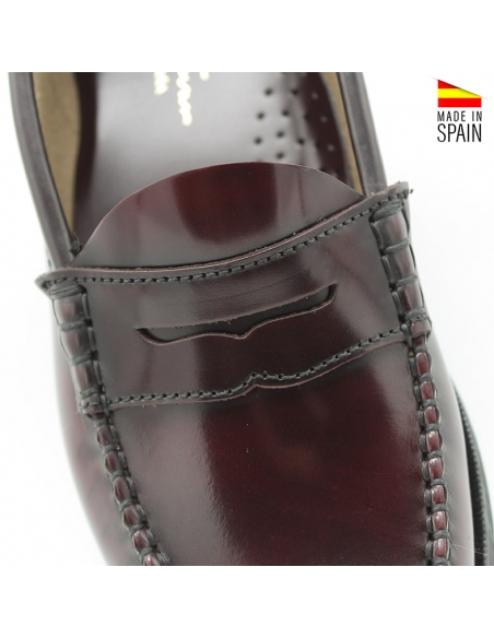 mocasines de piel burdeos