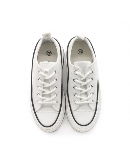 Zapatillas retro blancas con cuña