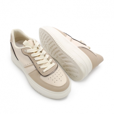 deportivas beige mujer plataforma