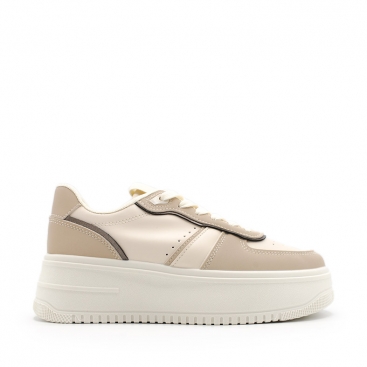 Zapatillas beige plataforma mujer