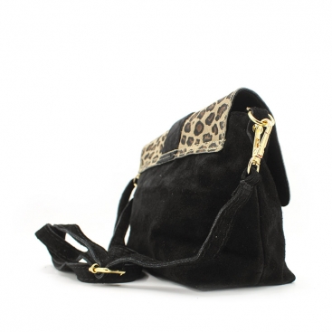 bolso negro leopardo