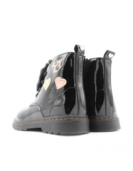 bota militar charol negra