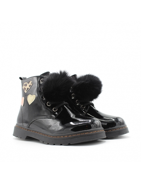 bota militar niña negra