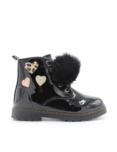 botas negras charol niña