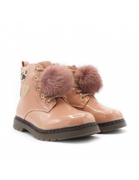 Botas charol niña rosa
