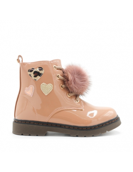 Botas rosas niña charol