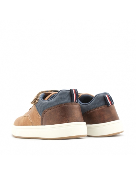 Zapatillas niño con velcro camel