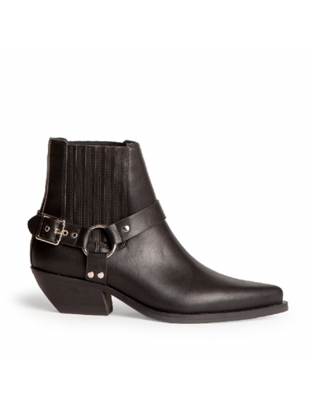 Botines cowboy negros mujer