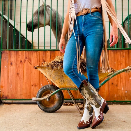 Botas Estilo Cowboy combinada Corina para Mujer