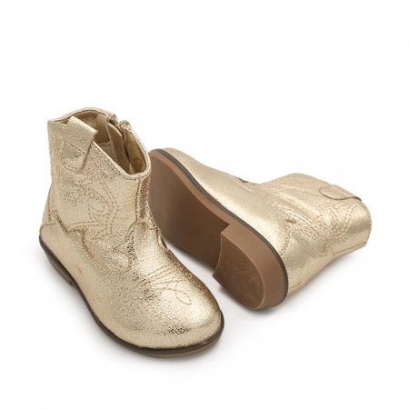 Botas Camperas Doradas de e estilo western para Niñas