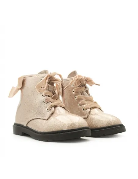 botas militares niña champan