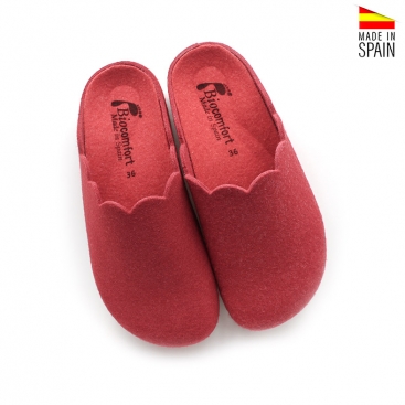 Zapatillas rojas de casa mujer