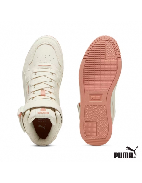 Zapatilla Puma beige y rosa de media caña