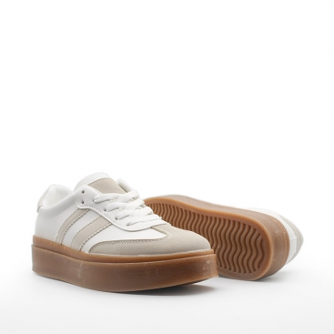 zapatillas plataforma beige​