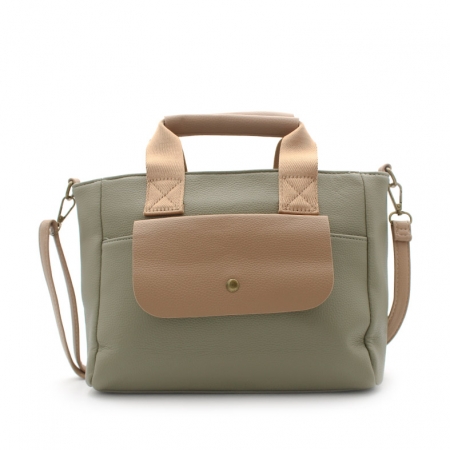 Bolso con solapa beige