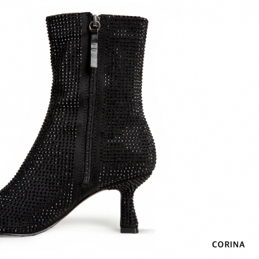 botin negro strass