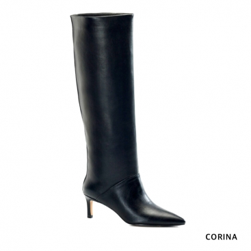 bota negra tacon mujer​