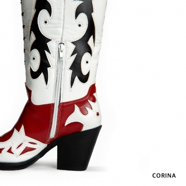 Bota alta cowboy roja