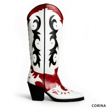 Bota alta cowboy roja