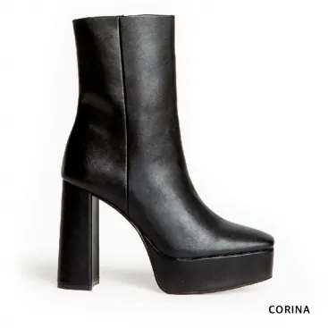 botines negros tacon alto​