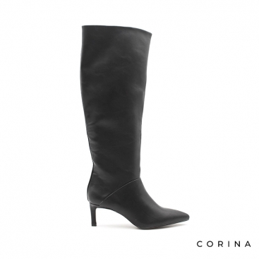 bota negra tacon mujer​