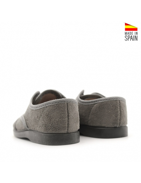 Vista trasera de zapato blucher gris Condiz