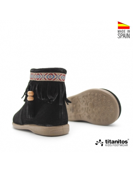 botin serraje flecos nina