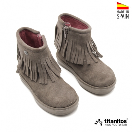 Botas con flecos Celia Topo