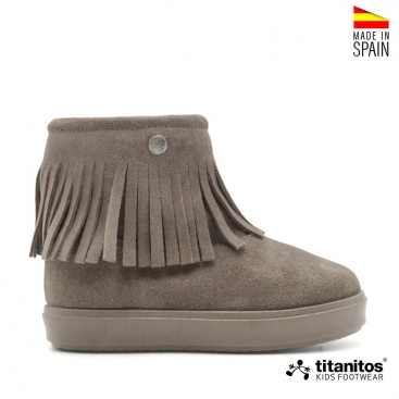 Botas con flecos Celia Topo