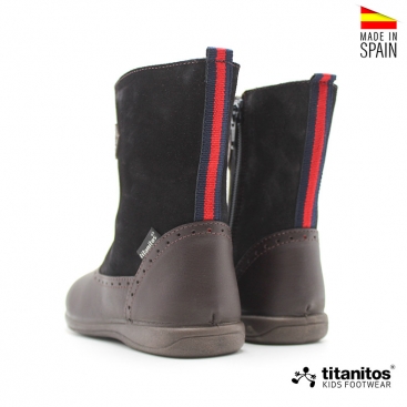 bota campera nina marrón