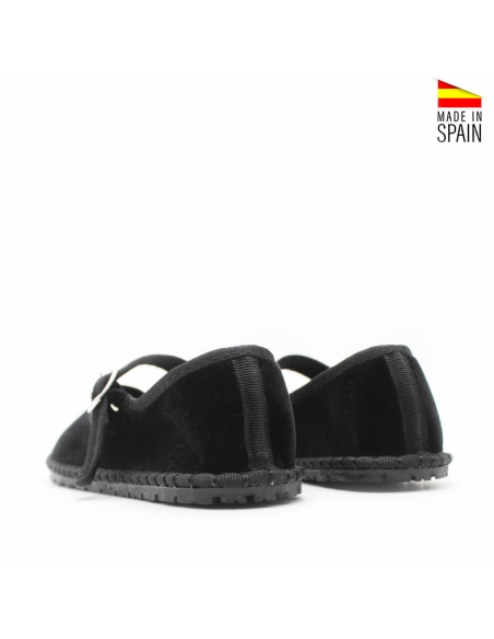 merceditas negras terciopelo mujer​