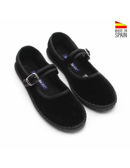 merceditas negras terciopelo​