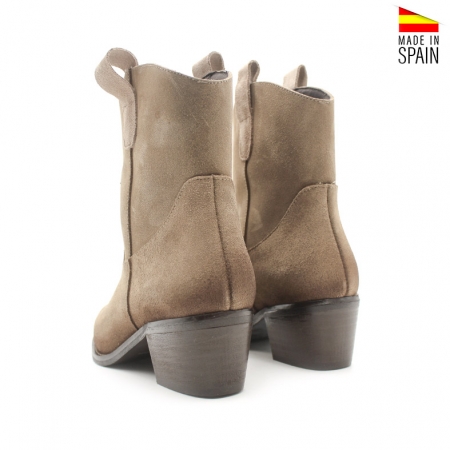 botín campero botin marron serraje mujer