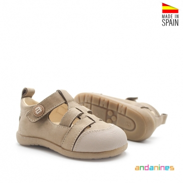 Zapatos de piel barefoot taupe